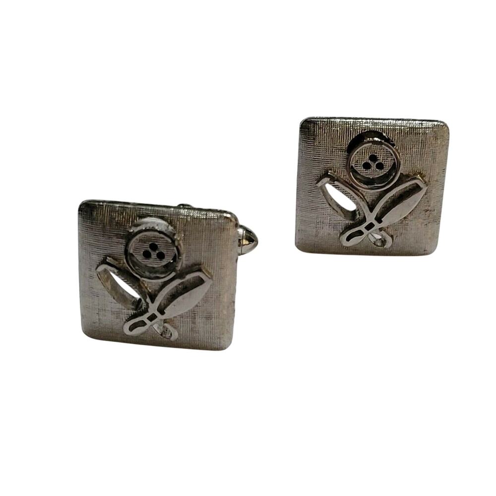 Swank Bowling Square Cuff Links Pins and Ball 3/4"